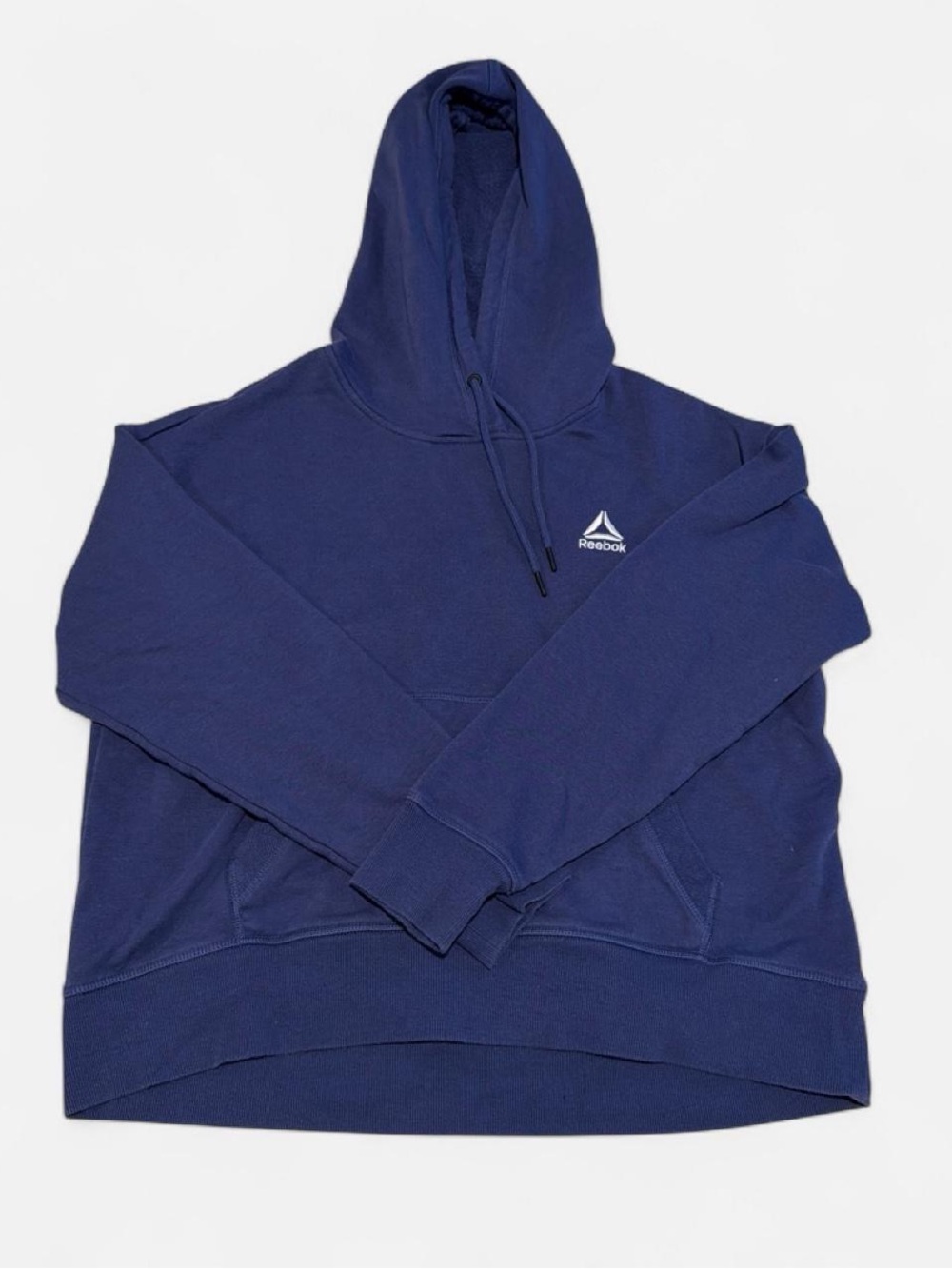 Reebok Men's Dark Blue Pullover Hoodie with Logo